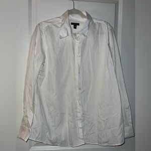 George White Button Down Shirt Crisp Cotton Top